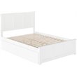 Pemberly Row Full Platform Bed with Matching Footboard & Storage Drawers - White