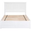 Pemberly Row King Wood Platform Bed with Footboard & Storage Drawers in White