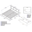 Pemberly Row King Wood Platform Bed with Footboard & Storage Drawers in White