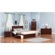 Pemberly Row King Wood Platform Bed with Footboard & Storage Drawers in Walnut