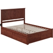 Pemberly Row King Wood Platform Bed with Footboard & Storage Drawers in Walnut