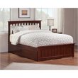Pemberly Row Queen Platform Bed with Footboard & Storage Drawers in Walnut