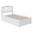 Pemberly Row Twin Wood Platform Bed with Footboard and Storage Drawers in White