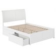 Pemberly Row Full Storage Wood Platform Bed with Matching Footboard in White