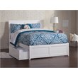 Pemberly Row Full Storage Wood Platform Bed with Matching Footboard in White