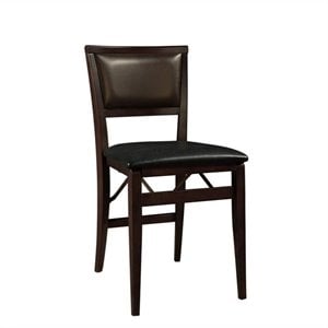 Pemberley Row Vinyl Espresso Folding Stool Rectangular Fully Assembled 33&quot x 17&quot x 19&quot