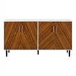 Pemberley Row MDF Wood White and Teak Buffet Rectangular Book Match Style 58