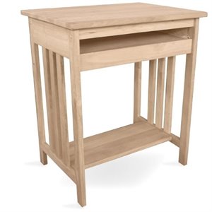 Pemberly Row Unfinished Mission Wood Computer Cart