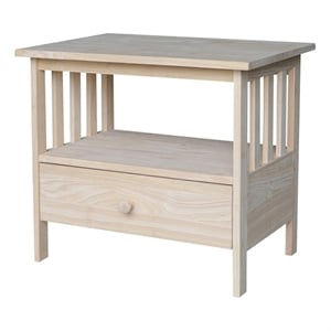 Pemberly Row 28&quot Traditional Wood Corner TV Stand in Unfinished
