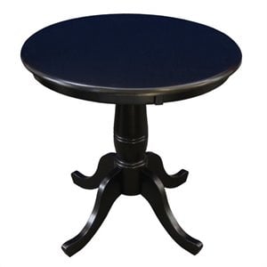 Pemberley Row Wood Black Dining Table Round Pedestal 30&quot Assembled
