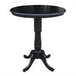 Pemberley Row Solid Wood Black Dining Table Round Adjustable 36