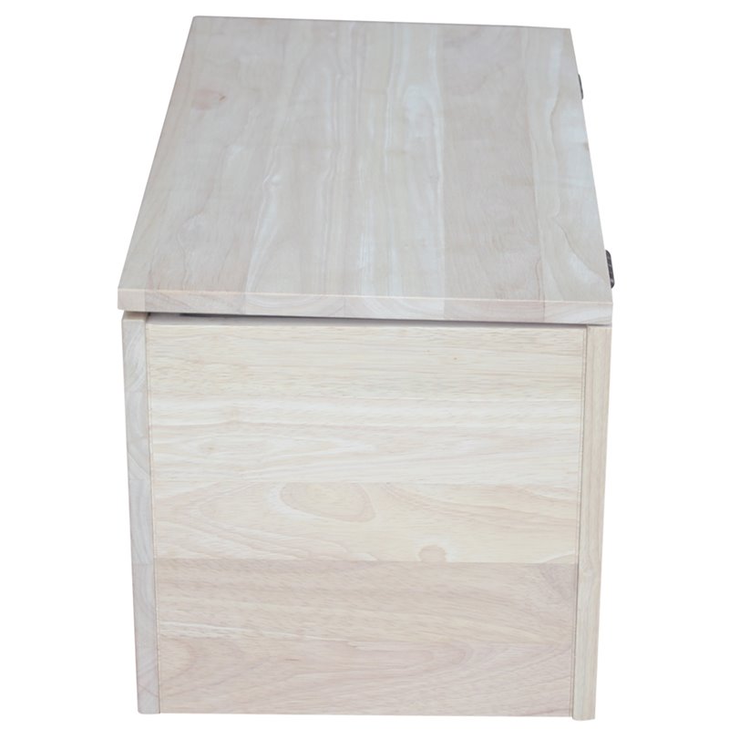Pemberley Row Solid Wood Natural Storage Box Rectangular Safety Hinge 22