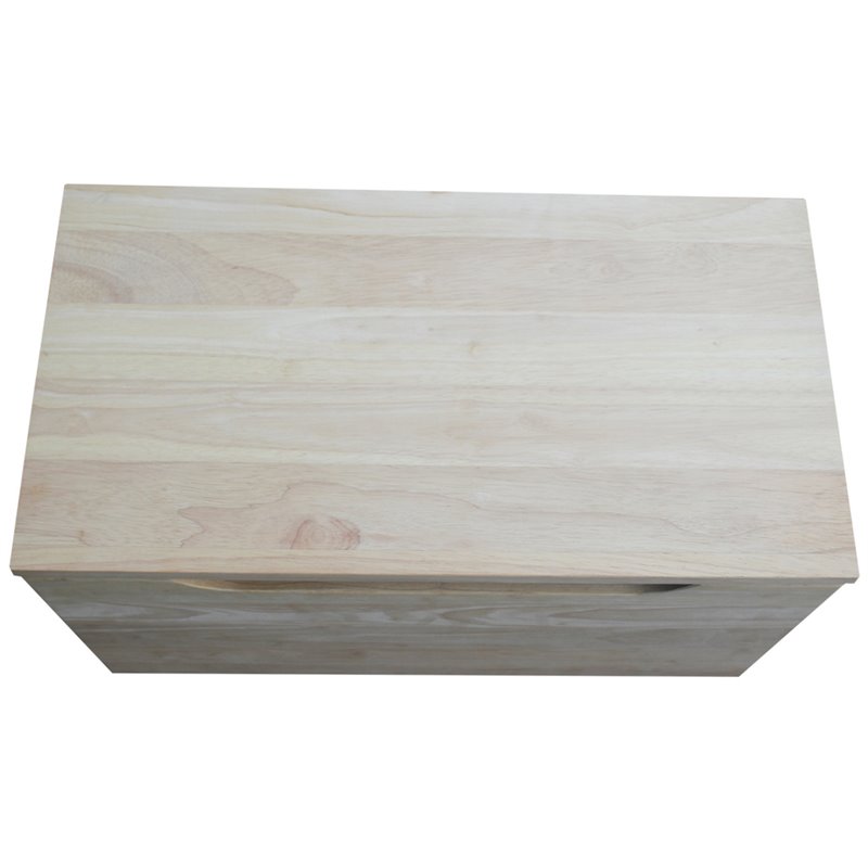 Pemberley Row Solid Wood Natural Storage Box Rectangular Safety Hinge 22