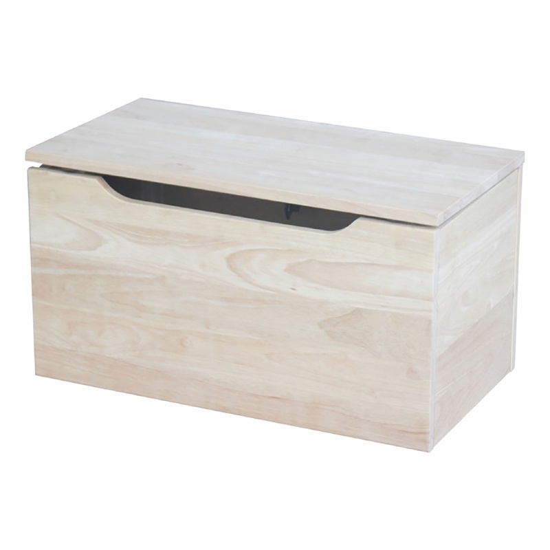 Pemberley Row Solid Wood Natural Storage Box Rectangular Safety Hinge 22