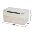 Pemberley Row Solid Wood Natural Storage Box Rectangular Safety Hinge 22