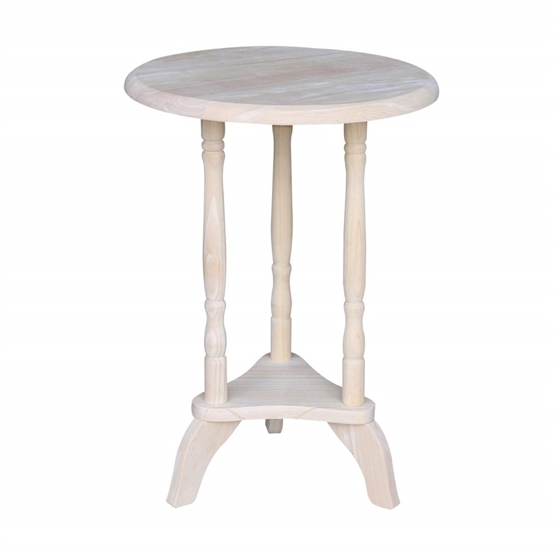 Pemberly Row Round Unfinished Wood Plant Table
