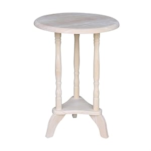Pemberly Row Round Unfinished Wood Plant Table