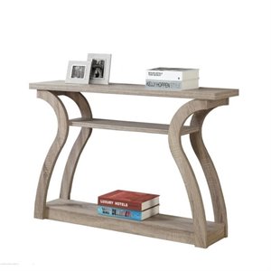 Pemberley Row Wood Dark Taupe Console Table Rectangular Three-Tiered 47&quot Unassembled