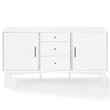 Pemberley Row Hardwood White Buffet Rectangular Adjustable Shelves 57