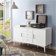 Pemberley Row Hardwood White Buffet Rectangular Adjustable Shelves 57