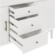 Pemberley Row Hardwood White Buffet Rectangular Adjustable Shelves 57