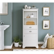Pemberley Row Solid Hardwood White Linen Cabinet Rectangular Deep Storage Drawer 60