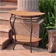 Pemberly Row Half Moon Patio Table in Honey Pecan