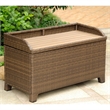 Pemberley Row Resin Wicker Antique Brown Storage Bench Rectangular Water Resistant 40