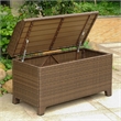 Pemberley Row Resin Wicker Antique Brown Storage Bench Rectangular Water Resistant 40
