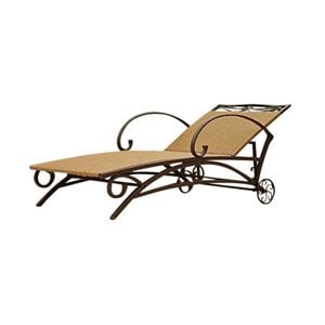 Pemberley Row Outdoor Wicker Honey Pecan Patio Chaise Lounge Rectangular Weatherproof 73&quot Unassembled