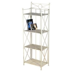 Pemberly Row 16&quot 4 Tier Iron Bakers Rack in White
