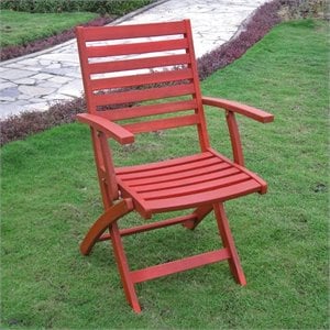 Pemberly Row Set of 2 Patio Chair in Barn Red