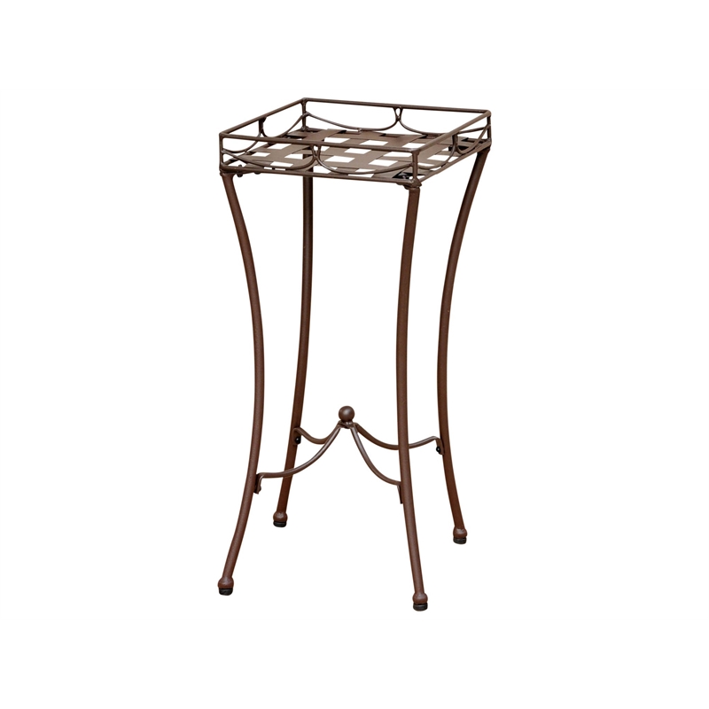 Pemberly Row Iron Patio Plant Stand in Brown