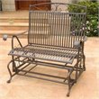 Pemberly Row Patio Glider Loveseat in Matte Brown