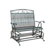 Pemberly Row Patio Glider Loveseat in Verdi Gris