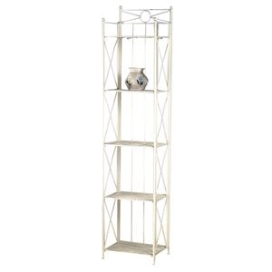 Pemberly Row 16&quot 5 Tier Iron Bakers Rack in White