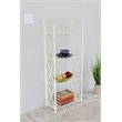 Pemberley Row Iron White Bakers Rack Rectangular Folding Mechanism 59
