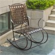 Pemberley Row Powder Coated Iron Bronze Rocker Chair Rectangular All-Weather 39.5