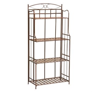 Pemberley Row Powdercoated Bronze Bakers Rack Rectangular Water Resistant 58&quot Unassembled