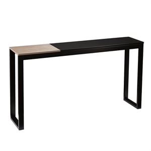 Pemberley Row MDF Black Console Table Rectangular 56&quot Unassembled