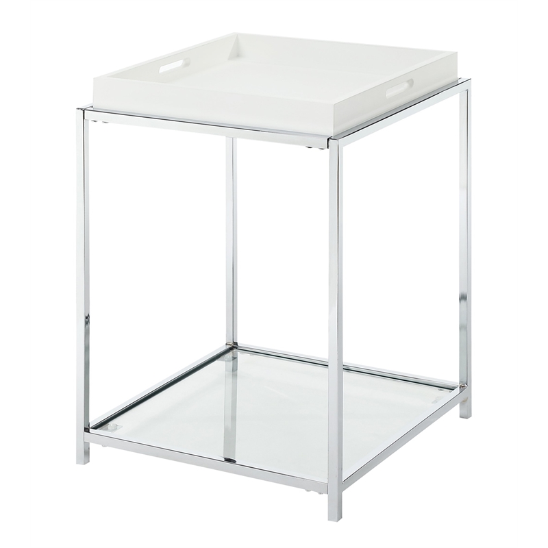 Pemberley Row Glass Clear End Table Rectangular Tempered 24