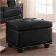Pemberley Row Upholstered Black Ottoman Rectangular Button Tufted 18