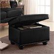 Pemberley Row Upholstered Black Ottoman Rectangular Button Tufted 18
