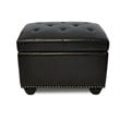 Pemberley Row Upholstered Black Ottoman Rectangular Button Tufted 18
