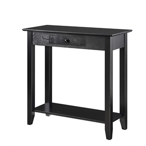 Pemberley Row Pine Wood Black Hall Table Rectangular Bottom Shelf 30&quot x 31.5&quot x 14&quot Unassembled