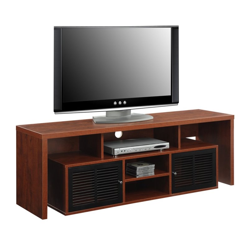 Pemberly Row Particle Board Cherry TV Stand Rectangular 59