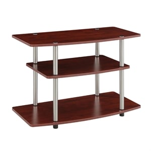 Pemberly Row Transitional 3 Tier Wood TV Stand for TVs up to 32&quot in Cherry