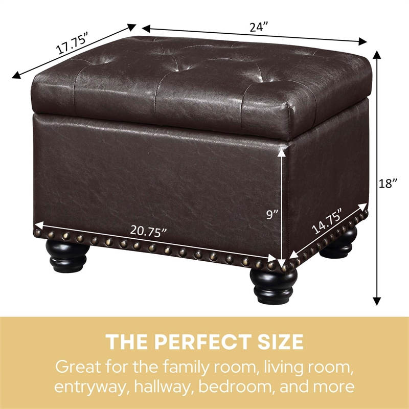 Pemberly Row Storage Ottoman - Espresso