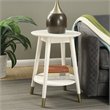 Pemberly Row Mid Century Round End Table in White