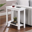 Pemberley Row Wood White Chairside End Table Rectangular Bottom Shelf 24